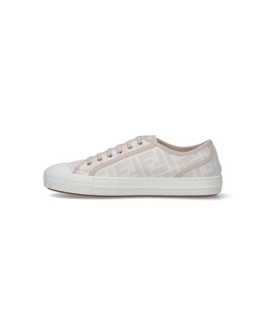 Fendi White Domino Low Sneakers