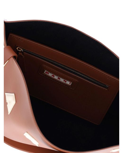 Marni Brown Museo Small Hobo Bag