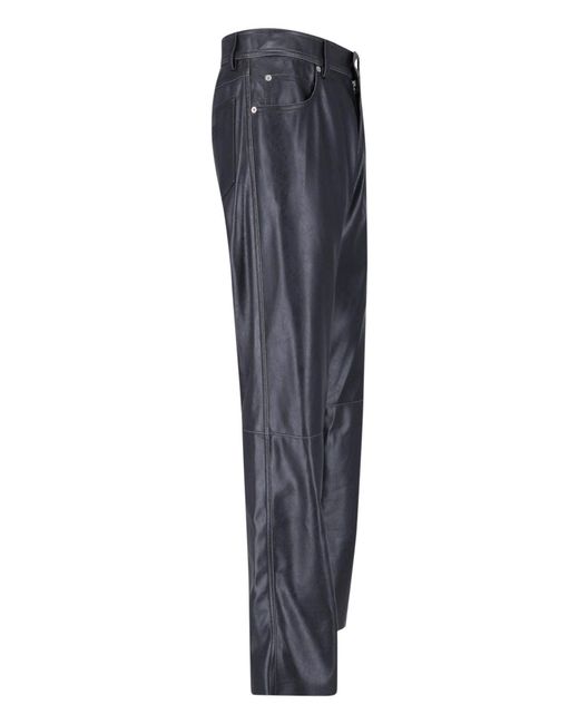 MM6 by Maison Margiela Blue Faux Leather Pants for men