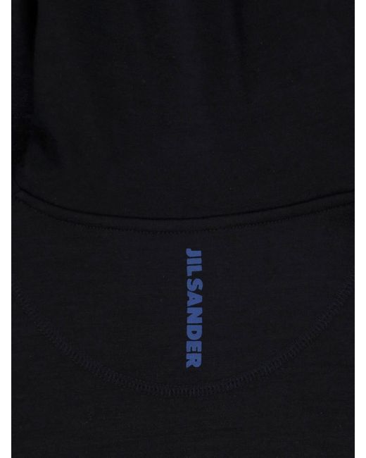 Jil Sander Black High Neck Zip Sweater