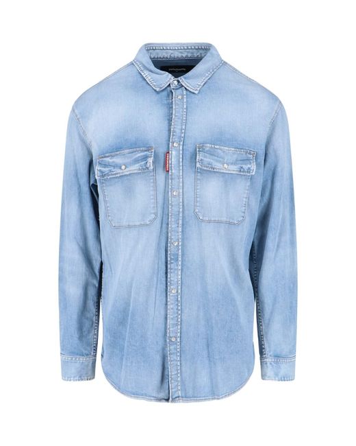 DSquared² Blue Logo Shirt for men