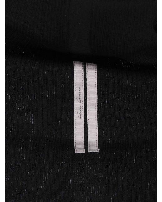 Rick Owens Black High-Neck Wool Sweater
