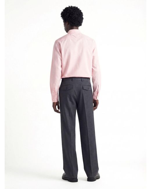 Prada Pink Cotton Shirt for men