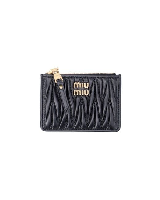 Miu Miu Black Quilted Nappa Card Holder