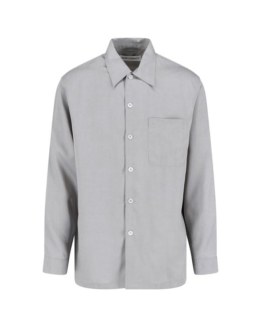 Our Legacy Gray Light Every Classic Collar Shirt for men