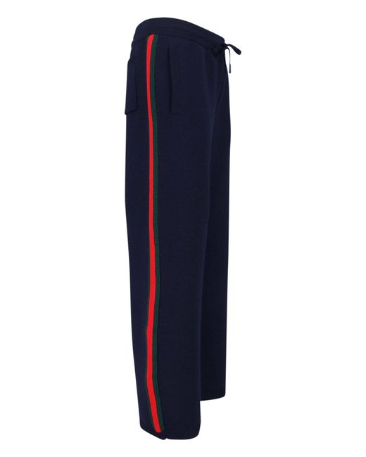 Gucci Blue Wool Sports Pants for men