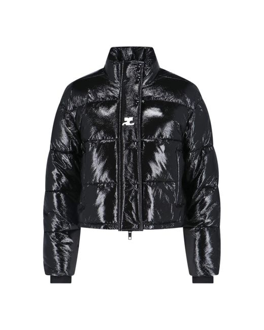 Piumino Crop In Vinile di Courreges in Black