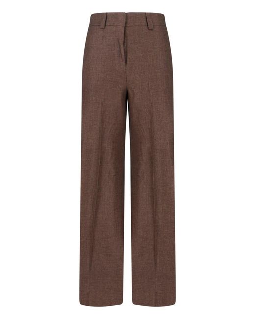 Incotex Brown Tailored Linen Pants