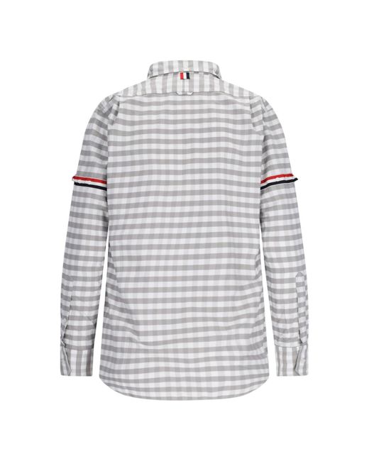 Camicia A Quadri di Thom Browne in White da Uomo