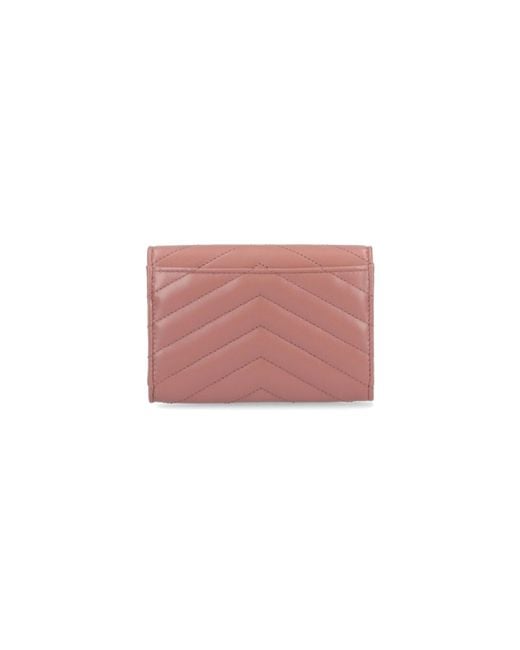 Saint Laurent Pink "Cassandre" Wallet