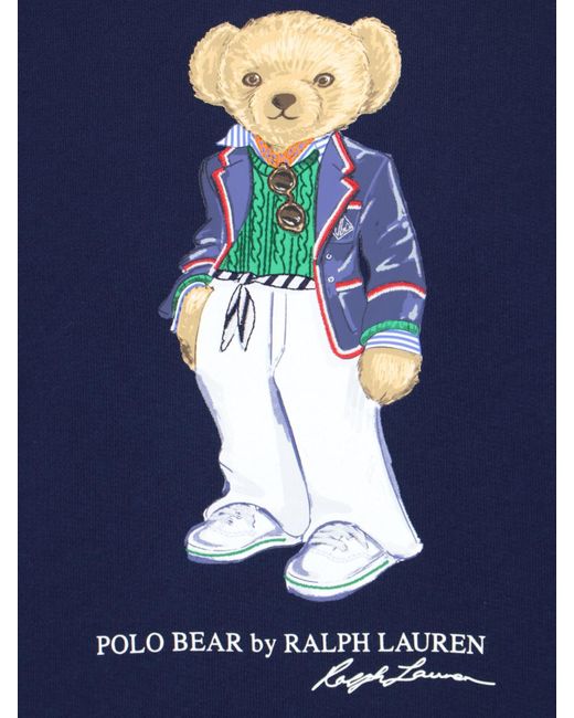Felpa Girocollo "Bear" di Polo Ralph Lauren in Blue