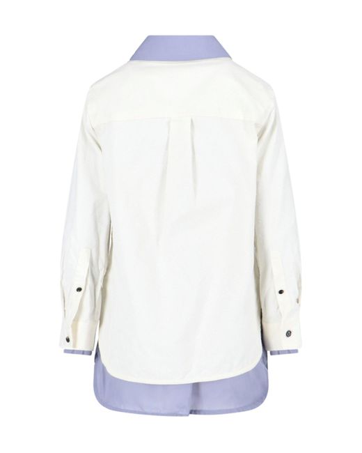 Bottega Veneta White Double-layer Shirt