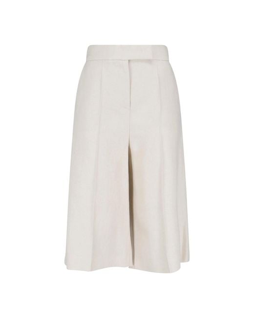 Max Mara White Linen Bermuda