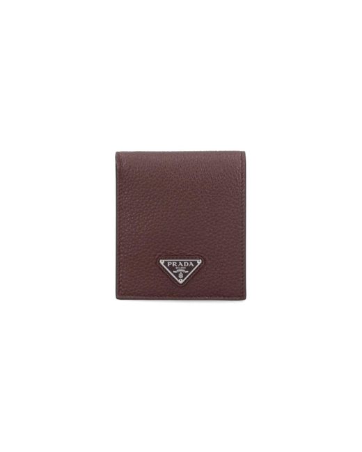 Prada Purple Bi-Fold Logo Wallet for men