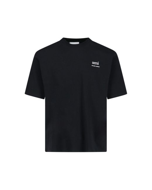 AMI Black T-Shirts And Polos for men