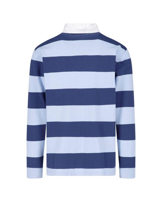 Polo Ralph Lauren Blue Striped Long Sleeve Rugby Shirt for men