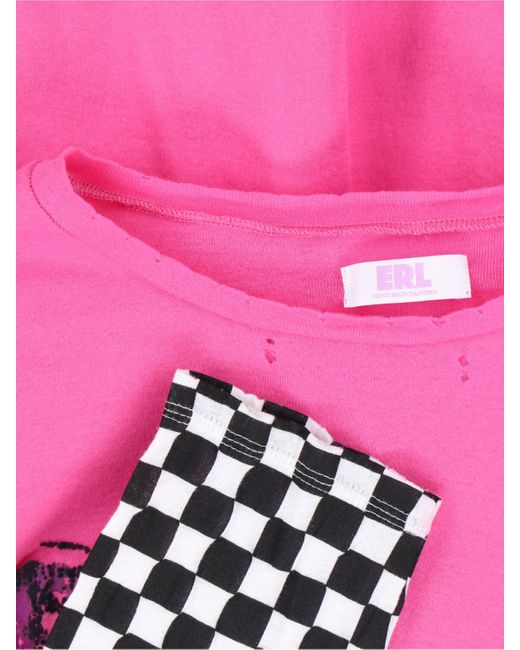 ERL Pink Long Sleeve T-Shirt for men