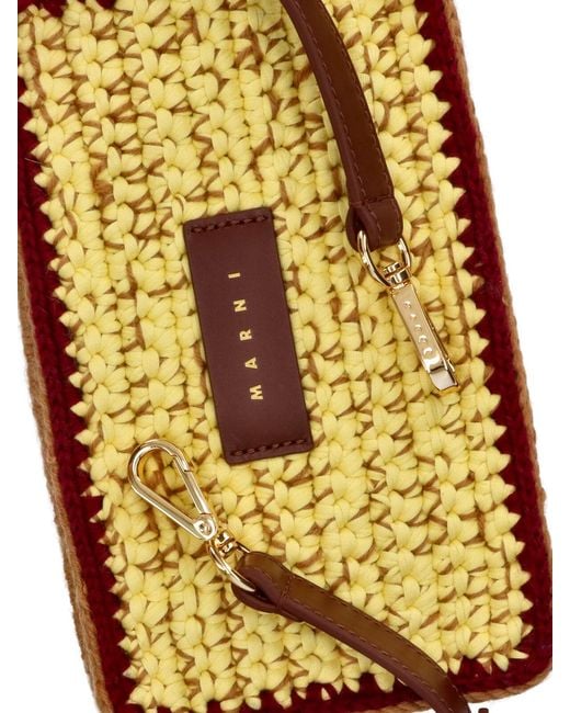 Marni Wool Mini Bag With Calf Leather Contrast & Metallic Hardware
