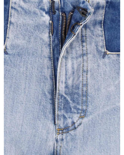 Maison Margiela Blue Cotton Denim Jeans With Pocket Lining