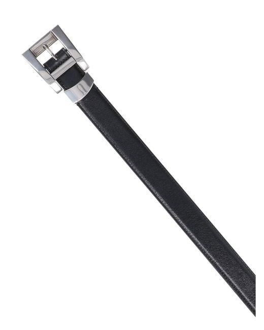 Versace Black Rectangular Buckle Leather Belt