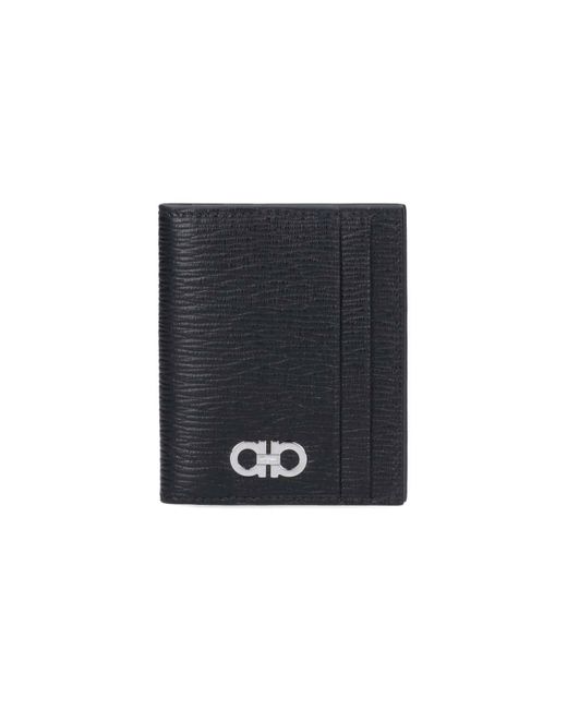 Ferragamo Black Salvatore - 'gancini' Bi-fold Card Holder for men