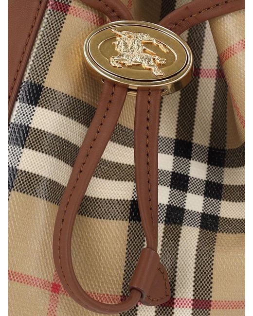 Borsa Secchiello Mini "Check" di Burberry in Brown