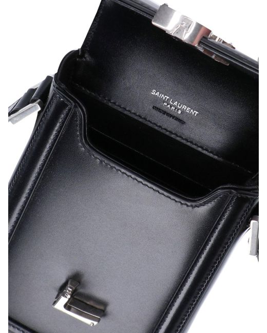 Porta Smartphone "Solferino" di Saint Laurent in Black da Uomo
