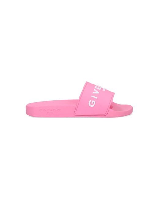 Givenchy Pink Logo Slide Sandals