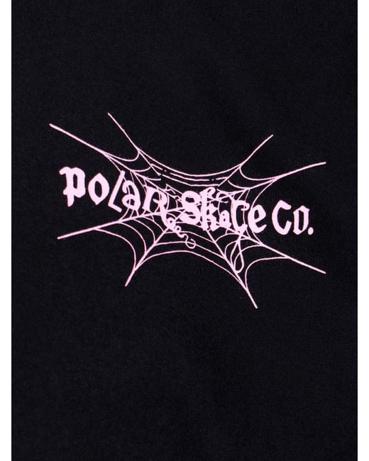 POLAR SKATE Black 'spiderweb' T-shirt for men