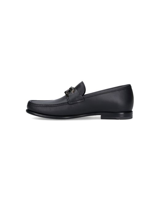 Ferragamo Black Moccasins With Reversible And Hardware for men