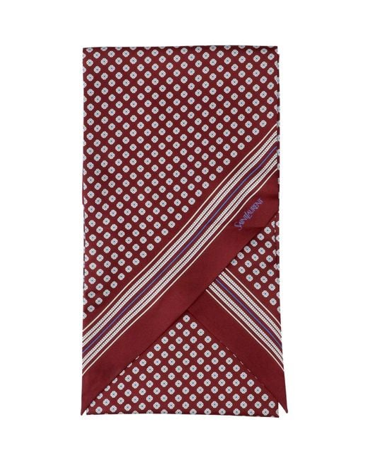 Saint Laurent Purple Silk Twill Lavallière Scarf for men