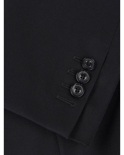 Maison Margiela Black Single-Breasted Virgin Wool Blazer for men