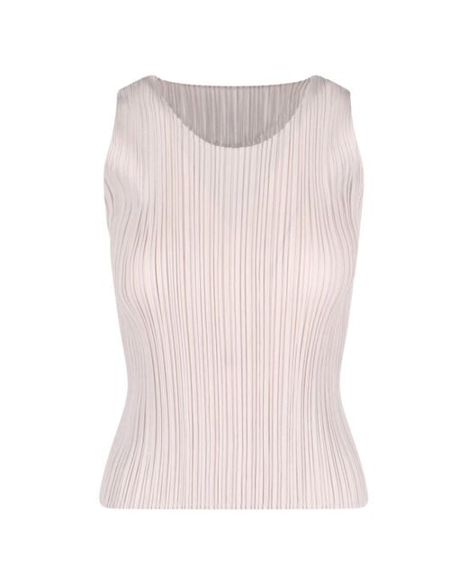 Pleats Please Issey Miyake Pink Pleated Tank Top