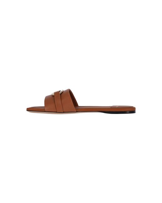 Ferragamo White Calf Leather Slip-On Gancini Sandals
