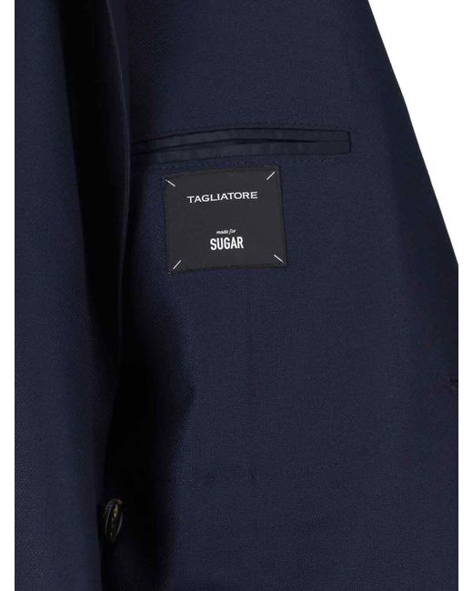 Tagliatore Blue Single-Breasted Blazer for men
