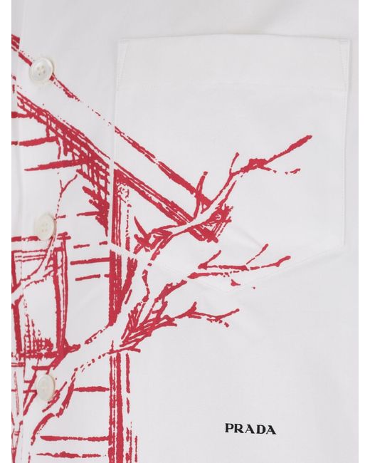 Prada Pink Bowling Shirt for men