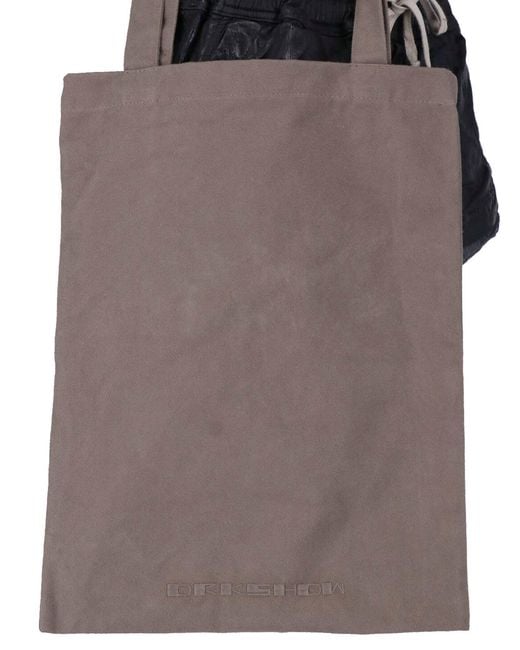 Rick Owens Blue Coated Fabric Shorts