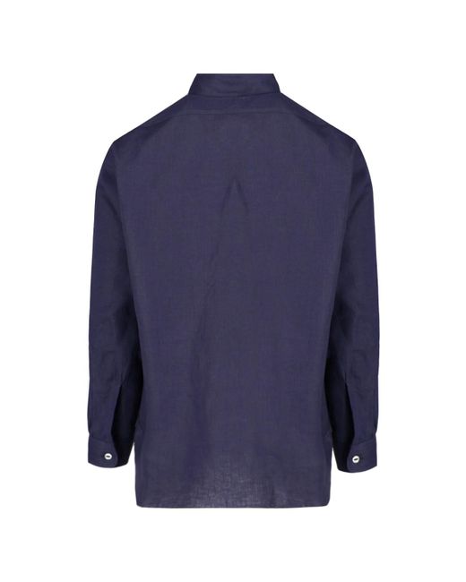 Camicia In Lino "Work Shirt" di Needles in Blue da Uomo