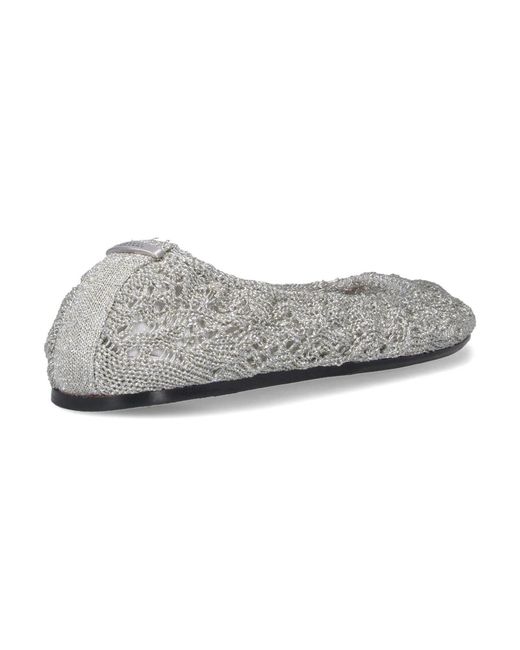 Isabel Marant White Belna Crochet Ballet Flats