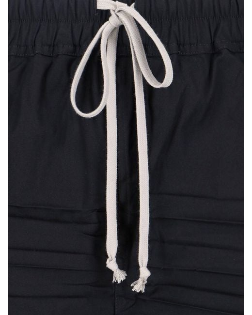 Rick Owens Blue Cotton Shorts for men