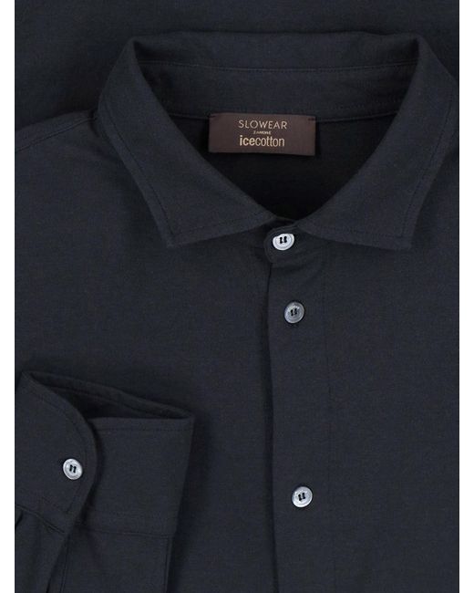 Zanone Blue Cotton Shirt for men