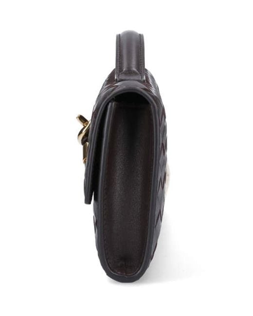 Clutch Con Manico "Andiamo" di Bottega Veneta in Black