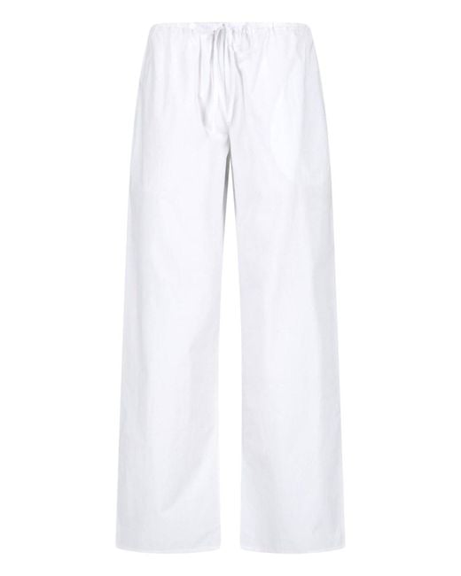 Matteau White Relaxed Wide-Leg Elastic Trousers