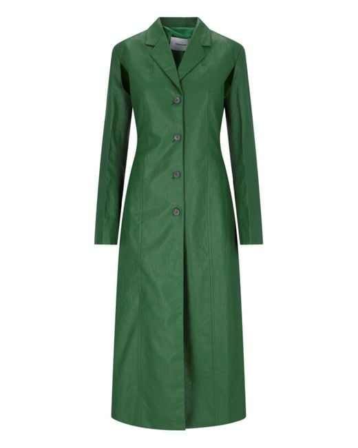 Ferragamo Green Cut-out Detail Coat