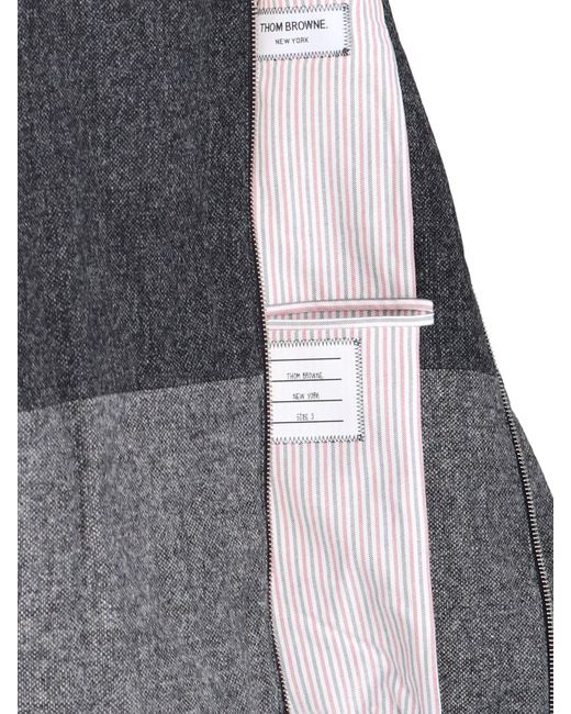 Thom Browne Gray Donegal Tweed Blazer for men