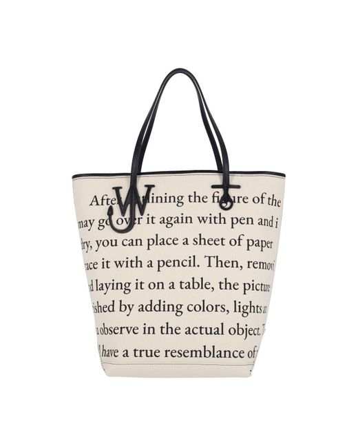 Borsa Tote "Tall Anchor" di J.W. Anderson in White