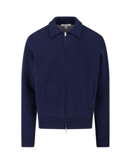 Lardini Blue Wool Zip Jacket for men