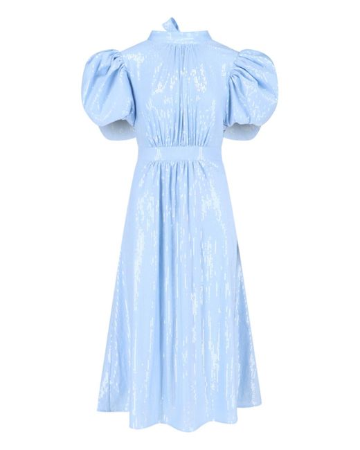 ROTATE BIRGER CHRISTENSEN Blue Sequin Midi Dress