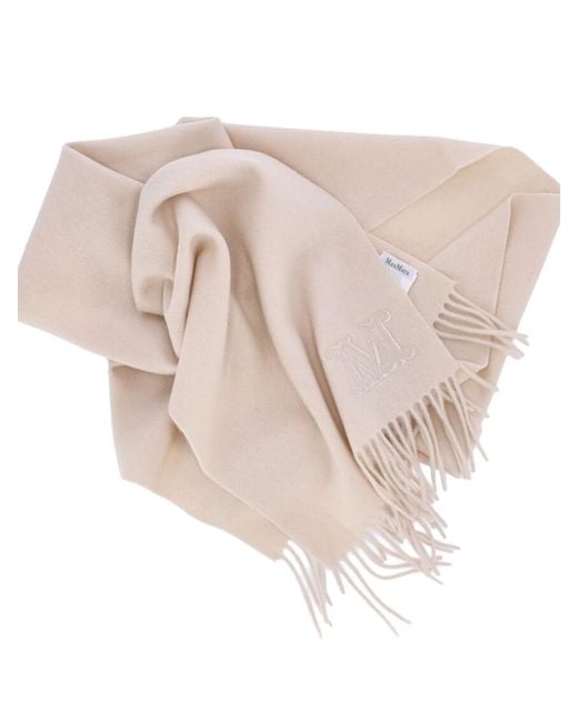 Max Mara White Cashmere Scarf "Wsdalia"
