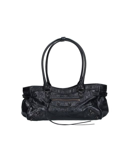 Balenciaga Black Shoulder Bag "Le City East-West"